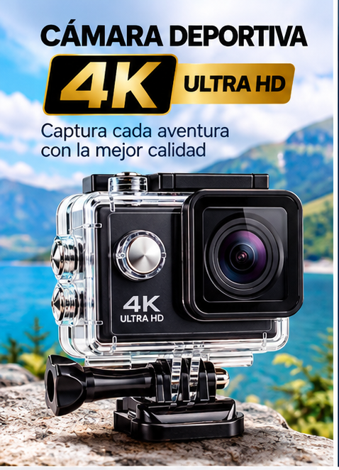 📷 Cámara Deportiva 4K Ultra HD